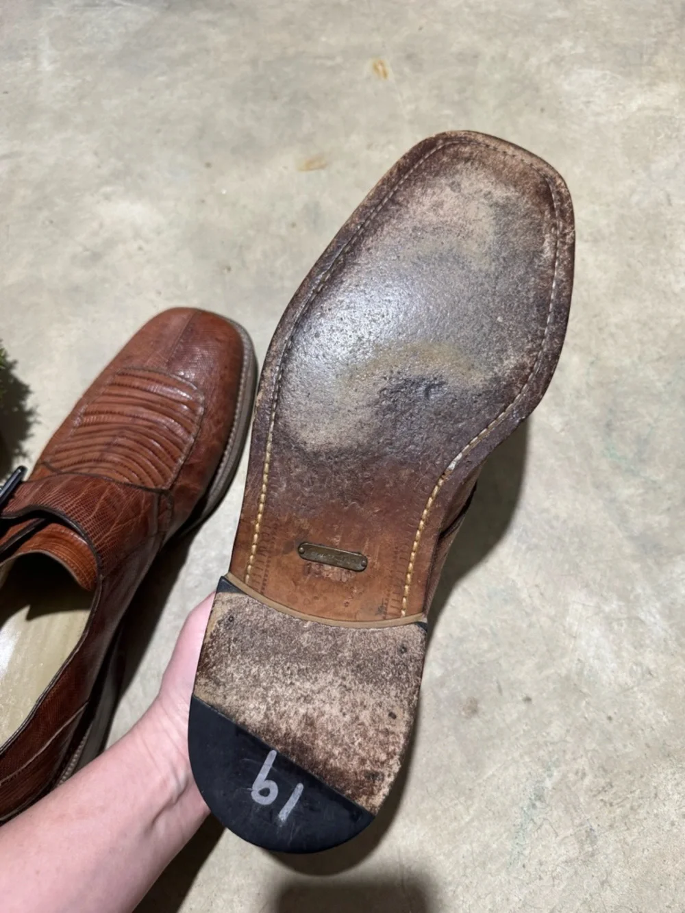 Julio Blanco Genuine Lizard Shoes Men Size 13 Brown Leather Business Casual Fall